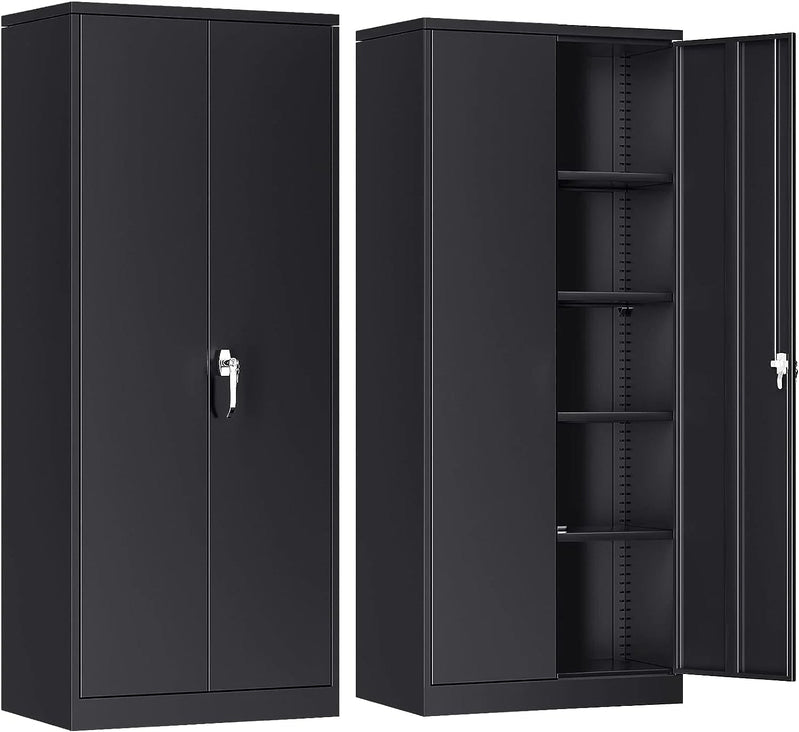 Atripark Metal Storage Cabinet with Lock, 72" Lockable Garage Tool Cabinet with Doors