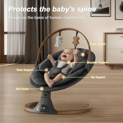 Baby Swings for Infants, Monamii Baby Swing, Bluetooth Infant Swing with Music Speaker, 5 Speeds and Remote Control, Indoor & Outdoor Use