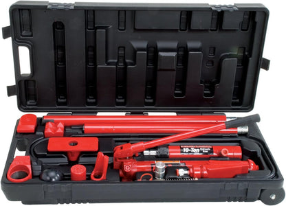 B65115 Black/Red Hydraulic Body Repair 19 Piece Kit - 10 Ton Capacity