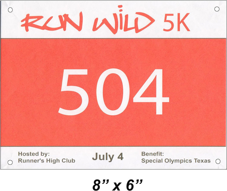 Array Stars Custom Race Bibs Personalized Full Color Printed Race Numbers, Running Bibs
