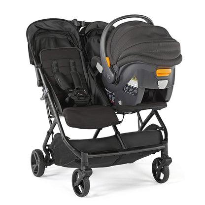 3Dpac CS+ Double Stroller, Black – Car Seat Compatible Baby Stroller – Lightweight Stroller with Convenient One-Hand Fold