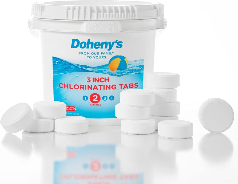 3 Inch Stabilized Chlorine Tablets | Pro-Grade Pool Sanitizer, Long Lasting, Slow Dissolving, 99% Pure Tri-Chlor, Individually Wrapped - 50lb