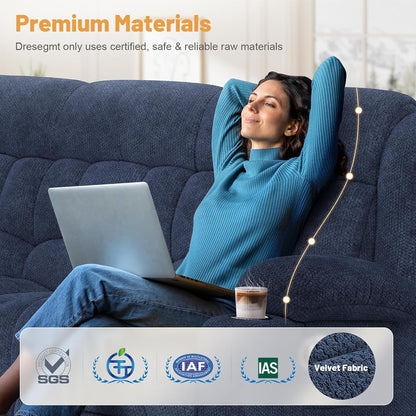 3 Seat Reclining Sofa with Storage Drawer USB Ports & Cup Holders Manual Couch
