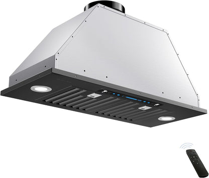 30 inch Built-in/Insert Range Hood 900 CFM, Ducted/Ductless Convertible Duct, Stainless Steel Kitchen Vent Hood with 4 Speed Gesture Sensing&Touch Control Panel(IKB01-30)