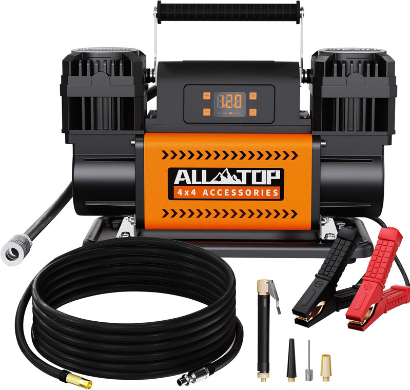 ALL-TOP 12V Air Compressor with LCD, 150PSI, Dual Cylinder