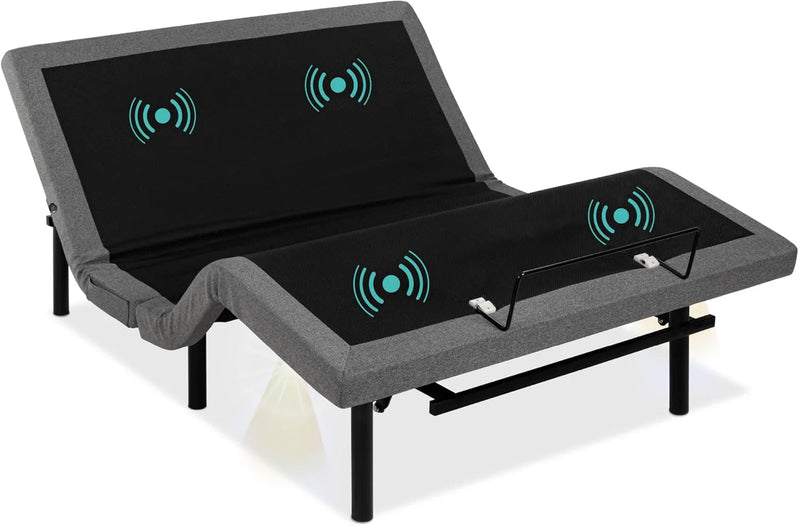 Best Choice Products Ergonomic Twin XL Size Adjustable Bed Frame, Electric Base w/Wireless Remote Control, Nightlight, Massager, 2 USB Ports