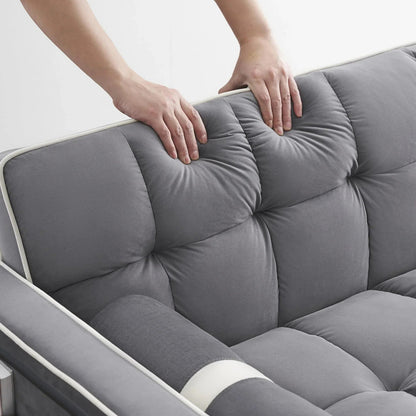 3 in 1 Sleeper Sofa Couch Bed for Living Room Apartment,Grey