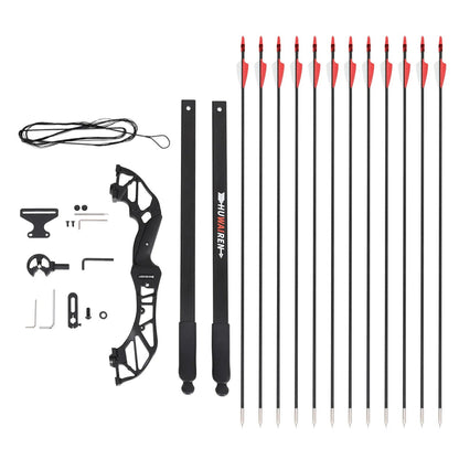 55lbs Recurve Bow Arrow Set, Fiberglass Arrows, Everfit