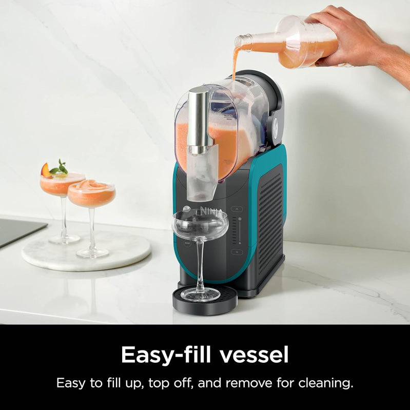 SLUSHi with RapidChill Technology, 88 oz. Frozen Drink & Slushie Machine, 5 Preset Programs, Margaritas, Frappés, and More, Premium Accents, Black, FS301