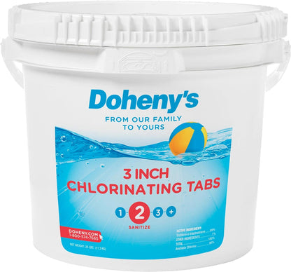 3 Inch Stabilized Chlorine Tablets | Pro-Grade Pool Sanitizer, Long Lasting, Slow Dissolving, 99% Pure Tri-Chlor, Individually Wrapped - 50lb