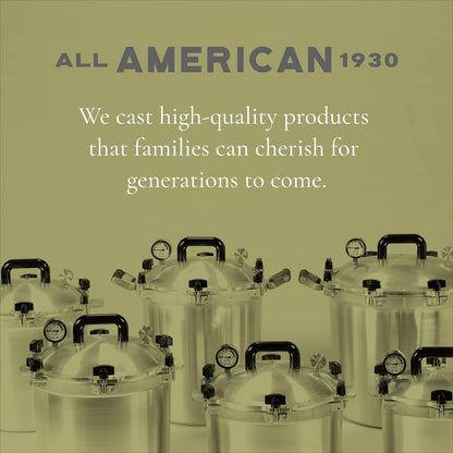 All American 1930: 21.5qt Pressure Cooker/Canner (The 921) – Exclusive Metal to Metal Sealing System – Easy to Open & Close – Suitable for Gas, Electric, or Flat Top Stoves – Made in the USA