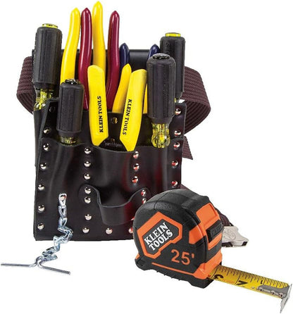 5300 Tool Set, Electrician Tool Kit has 4 Screwdrivers, 4 Pliers, Tape Measure, Stripper, Tool Pouch, Tool Belt, 12-Piece