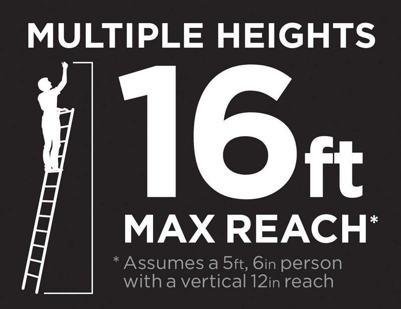 20313T1ASE SmartClose Telescoping Aluminum Ladder with Pinch-Free, Soft-Close Locking Mechanism (300-Pound Capacity, 12.5 ft. ladder with 16 ft. Max Reach) 16 Foot