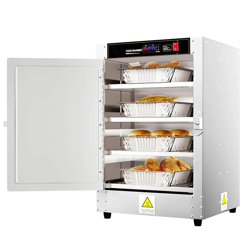 Hot Box Food Warmer, 16" x 16" x 24" with Water Tray, Four Disposable Serving Trays