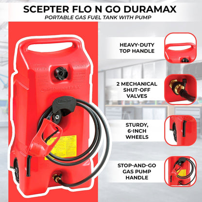 14 Gallon Portable Gas Fuel Tank with Pump, 2 Pack, Red