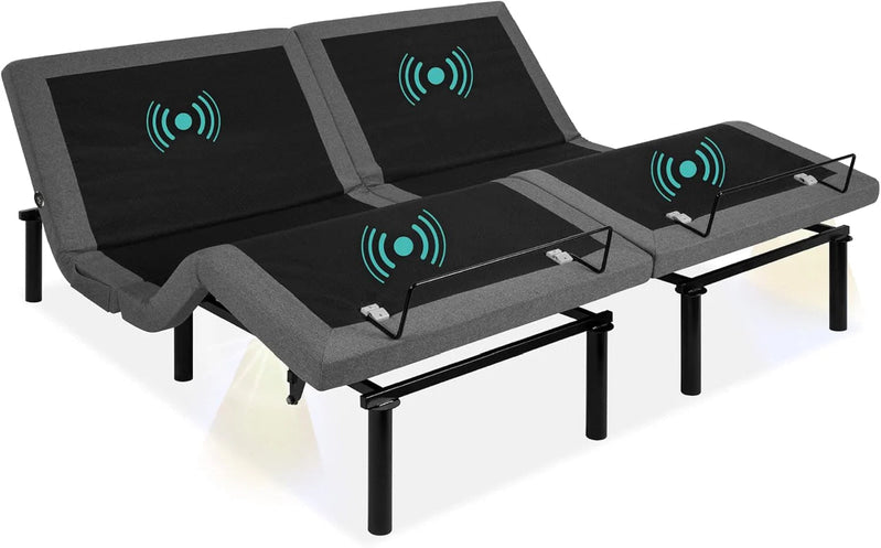 Best Choice Products Ergonomic Twin XL Size Adjustable Bed Frame, Electric Base w/Wireless Remote Control, Nightlight, Massager, 2 USB Ports