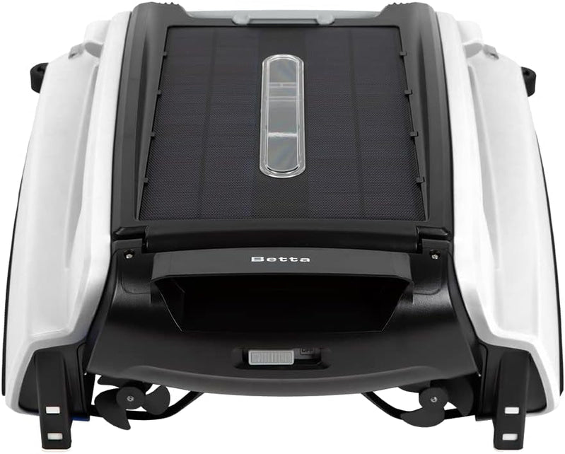 Betta SE Solar Powered Automatic Robotic Pool Surface Skimmer Cleaner with 30-Hour Continuous Cleaning Battery Power and Re-Engineered Twin Salt Chlorine Tolerant Motors (Blue)