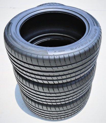 A set of 4 (quad) 275/45R19 ZR 108W XL A/S high-performance all-season tires for: 2008-09 Acura MDX base, 2008 Volkswagen Touareg TDI