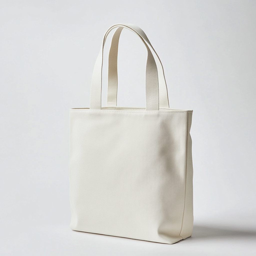 Brenfo Zip-Top Canvas Tote Bag - Secure Minimalist Shoulder Bag for Daily Commute - Water-Resistant Lining & Hidden Pocket - Cream White