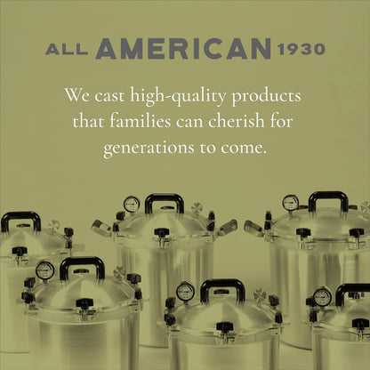 All American 1930: 21.5qt Pressure Cooker/Canner (The 921) – Exclusive Metal to Metal Sealing System – Easy to Open & Close – Suitable for Gas, Electric, or Flat Top Stoves – Made in the USA