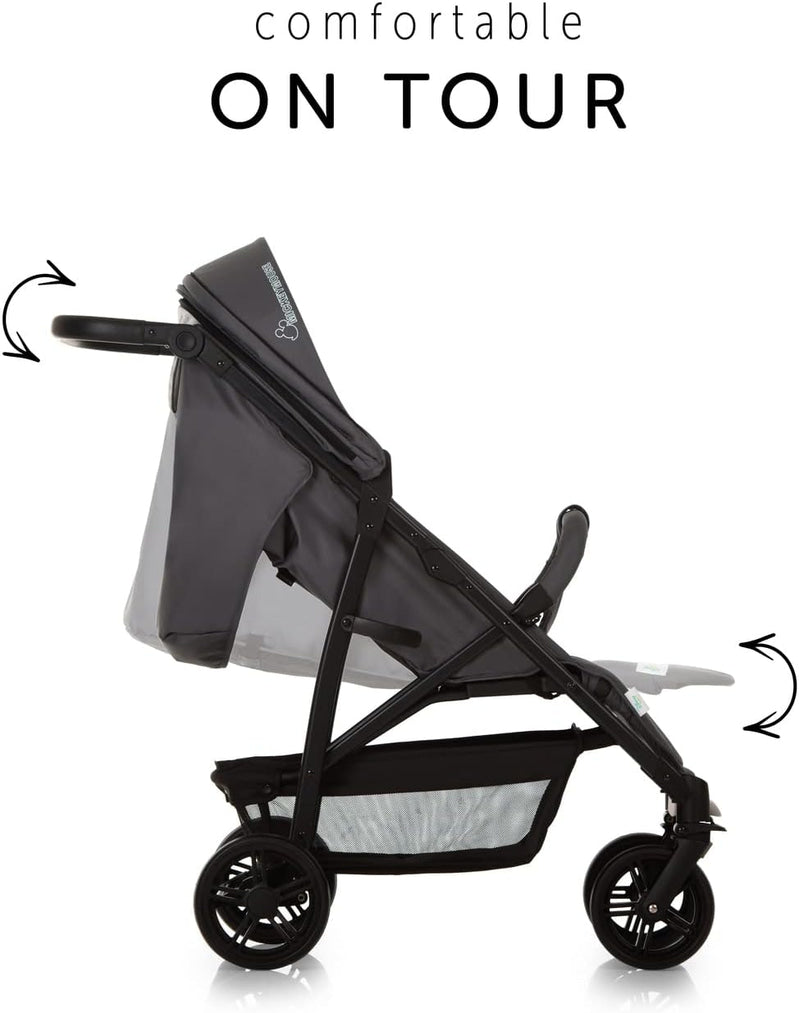 4X Carrito Bebe, desde el Nacimiento hasta 25 kg, Silla de Paseo Ligera, Silla Bebe, Reclinable, Plegable, Compacta, Mickey Mouse Gris