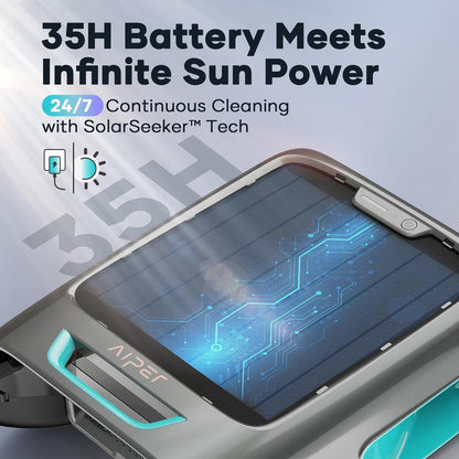 AIPER Surfer S2 Solar Pool Skimmer with APP Support, 24/7 Cleaning, Dual Charging Modes, Smart Obstacle Avoidance, Ideal for All Swimming Pool Types