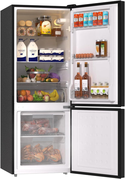 BANGSON Refrigerator 7.1 Cu.Ft Bottom Freezer Black Apartment