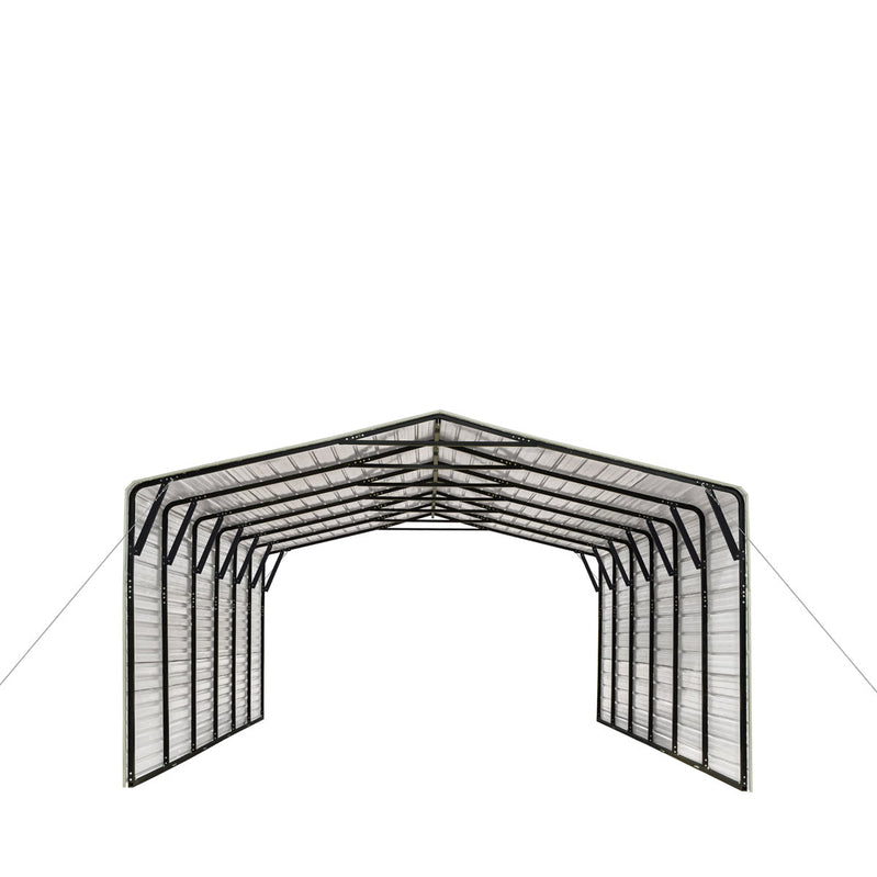 2025 CP2030F 20' x 30' All-Steel Carport Shed With 10' Enclosed Sidewalls